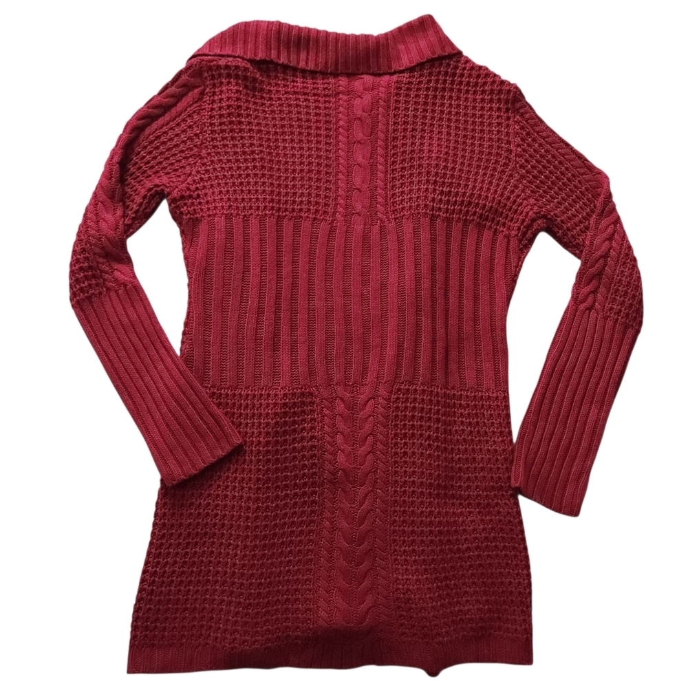 Sundance Catalog Red Cable Knit Cardigan Duster Sz M - Picture 3 of 5
